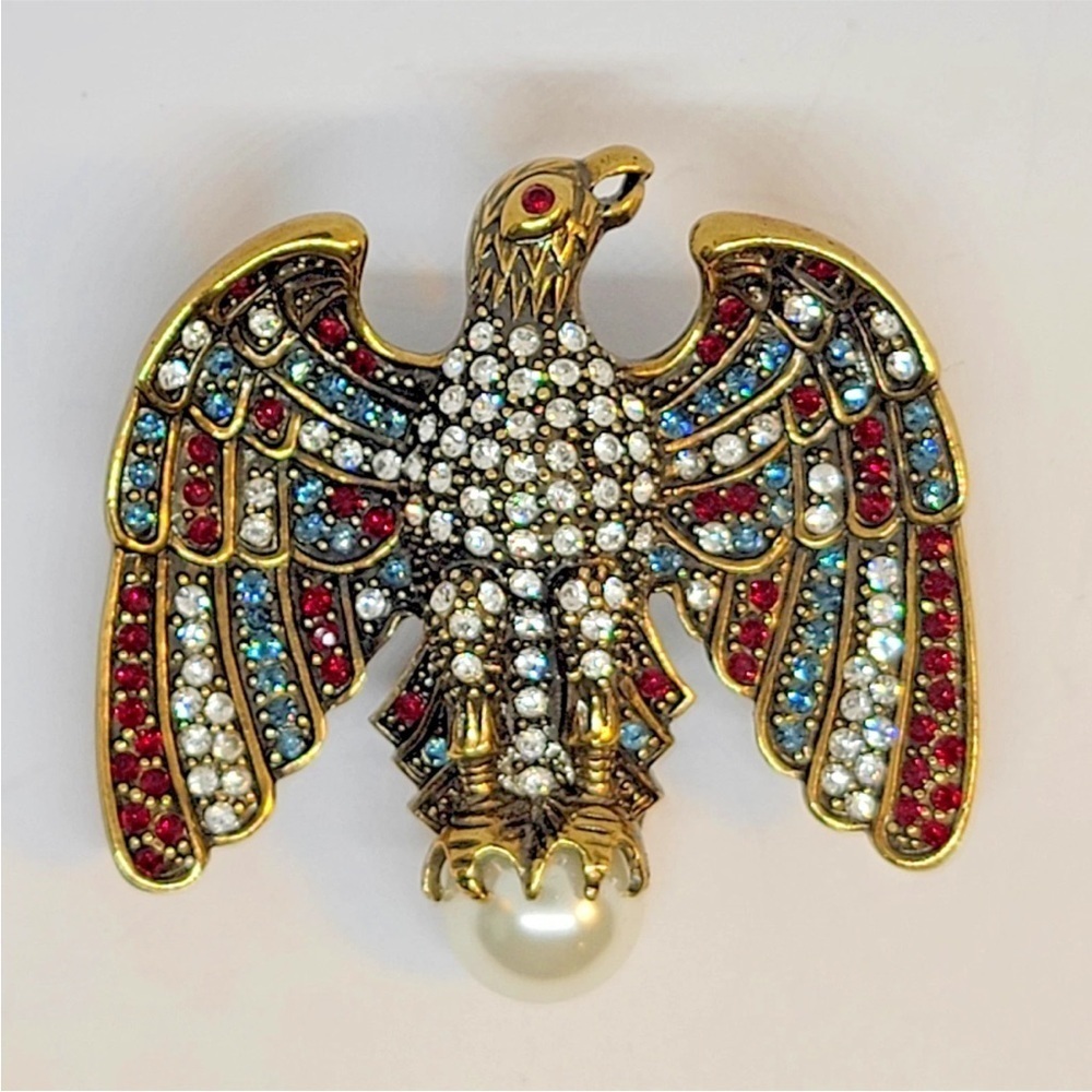 Vintage Heidi Daus Multicolor Eagle Brooch